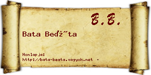 Bata Beáta névjegykártya