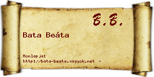 Bata Beáta névjegykártya